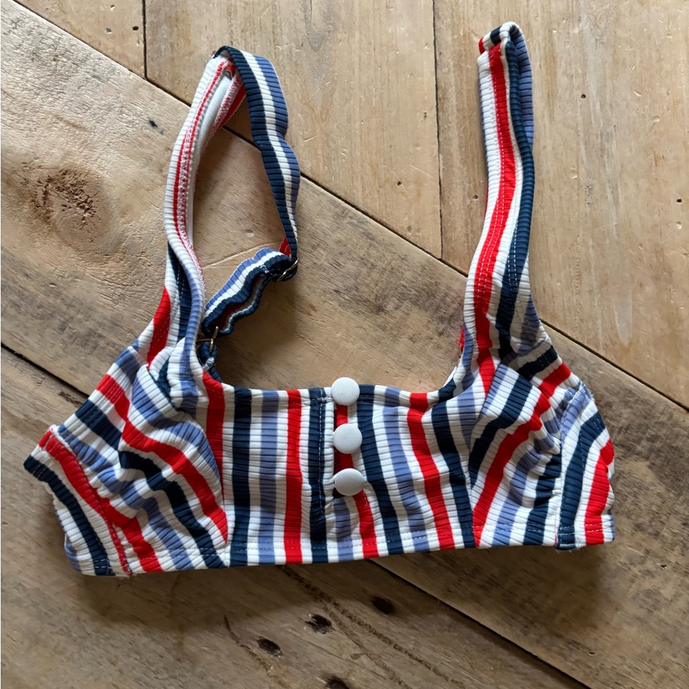 Xhiliration red white and blue adjustable bikini top
